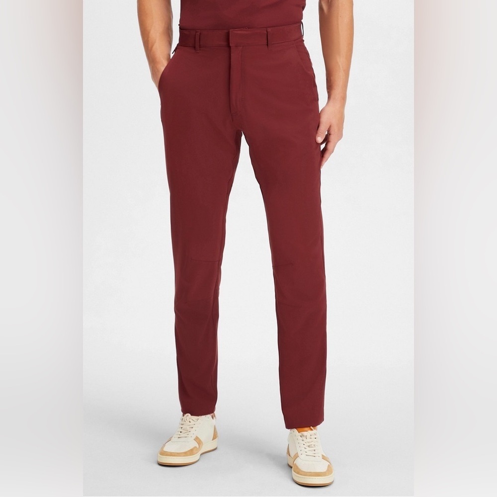 Fabletics Men’s The Only Pant Regular Fit in Oxblood Red Size M
